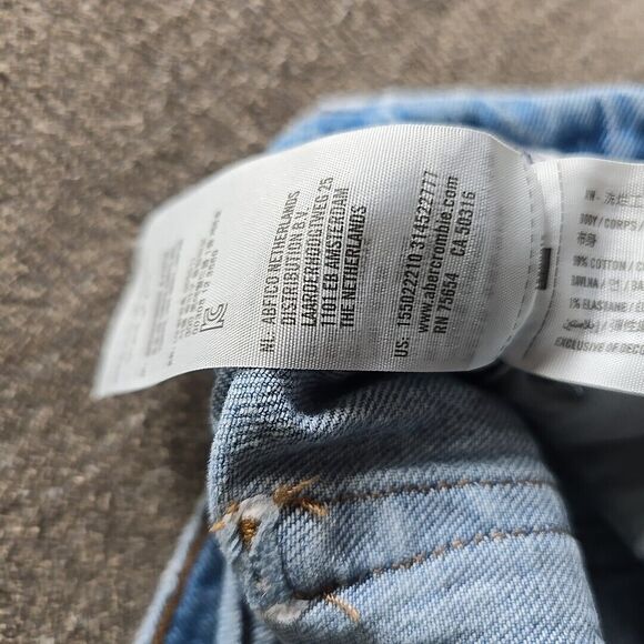 ABERCROMBIE & FITCH Ultra High Rise 90s Straight Jean Wide Leg Sz 34 distressed - Picture 8 of 13